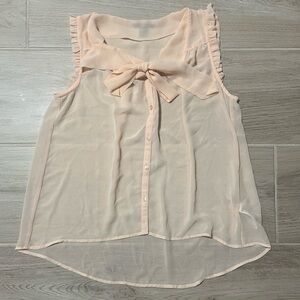 Button Down Blouse With Bow, Forever 21